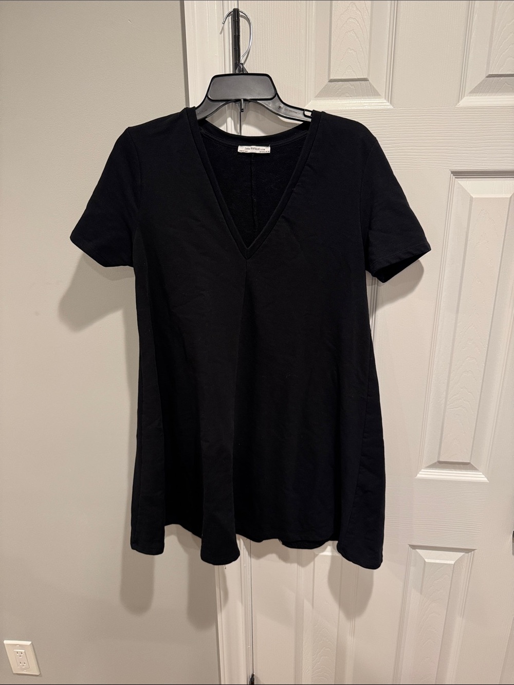 Black V-Neck tshirt dress